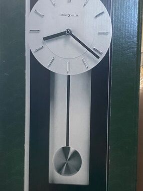 Howard Miller Modern Pendulum Wall Clock - Espresso & Chrome Finish